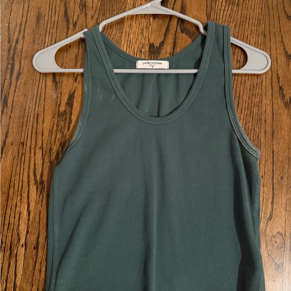 Perfectwhitetee Forest Green Tank Top